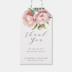 Elegant Blush Floral Thank You Wedding Favour Gift Tags