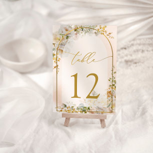 Elegant Blush Floral Wedding Bridal Table Number