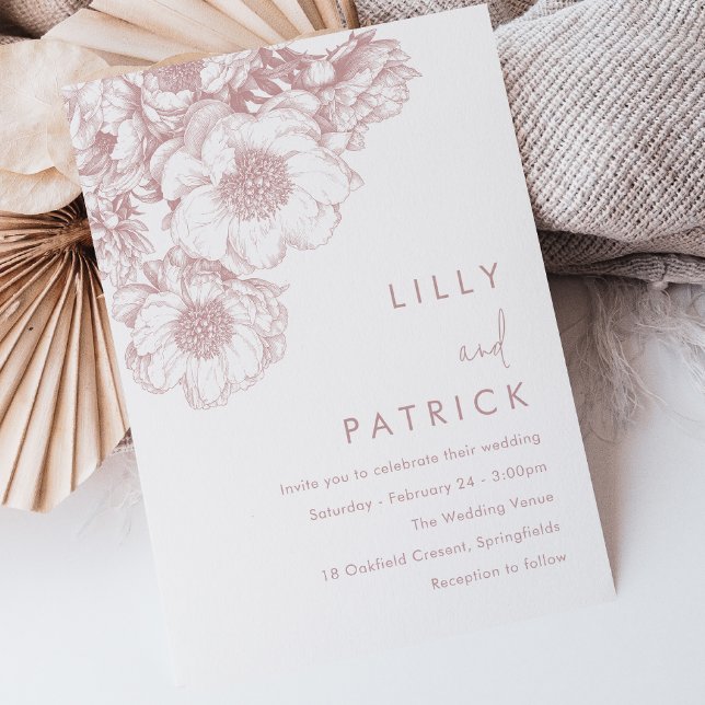 Elegant Blush Floral Wedding Invitation (Creator Uploaded)
