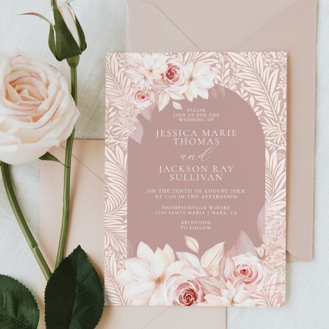 Elegant Blush Floral Wedding Invitation (Creator Uploaded)