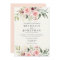 Elegant Blush Floral Wedding Invitation - Cream