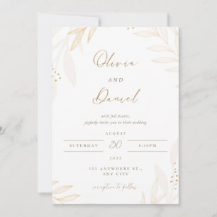 Elegant Blush Floral Wedding Invitation   Editable