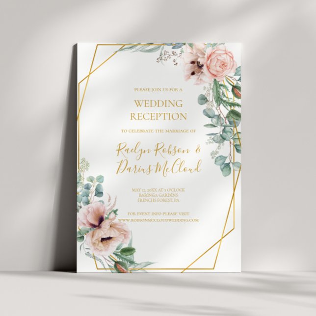 Elegant Blush Floral | Wedding Reception Invitation (Creator Uploaded)