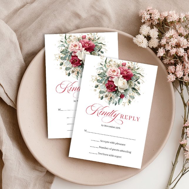 Elegant blush floral wedding RSVP enclosure Card (Elegant blush floral wedding RSVP enclosure

)