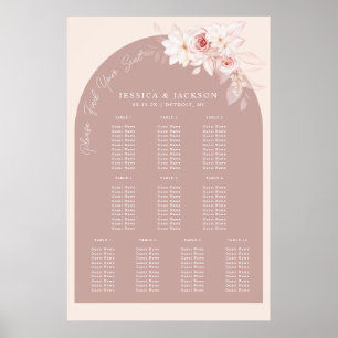 Elegant Blush Floral Wedding Seating Chart