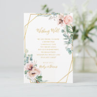 Elegant Blush Floral | Wedding Wishing Well Card