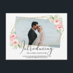 Elegant Blush Flroral Eloped Announcement Postcard<br><div class="desc">Elegant Blush Flroral Eloped Announcement Postcard</div>