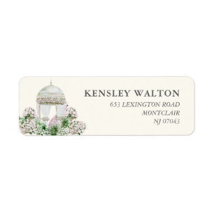 Elegant Blush Garden Wedding Return Address Label