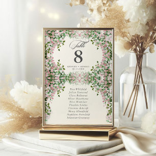Elegant Blush Garden Wedding Table Number