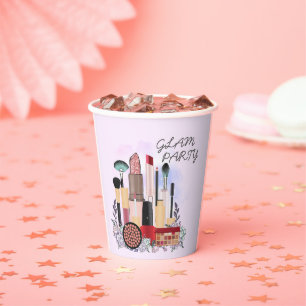 Elegant Blush Girly Pink Makeup Artist Glamour Paper Cups