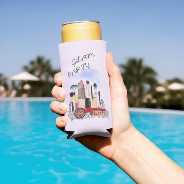 Elegant Blush Girly Pink Makeup Artist Glamour Seltzer Can Cooler (In Situ Pool)