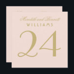Elegant Blush Gold Wedding Monogram Table Number<br><div class="desc">Simple and elegant table numbers feature a wedding monogram and two-sided square-shaped design in blush pink and gold colours (can be customised to match your colour scheme).  Customise and add each table number card to your shopping cart individually.</div>