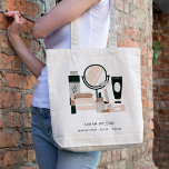 Elegant Blush Grey Makeup Artist Cosmologist Tote Bag<br><div class="desc">For any further customisation or any other matching items,  please feel free to contact me at yellowfebstudio@gmail.com</div>