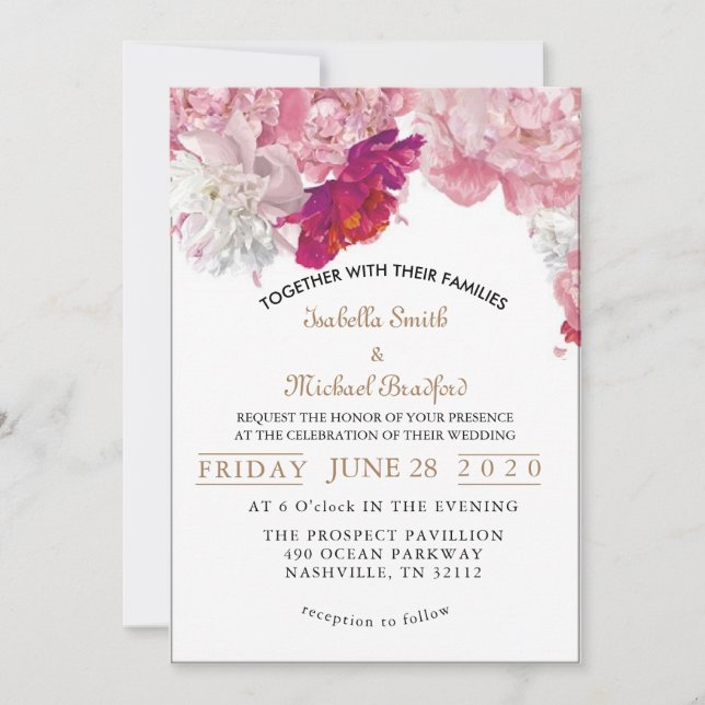 Elegant blush invitation (Front)