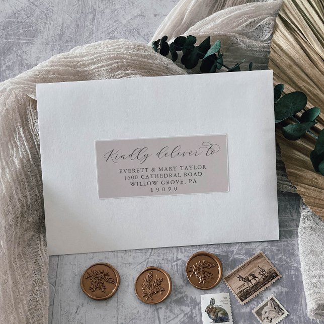 Elegant Blush Mauve Wedding Guest Address Labels (Creator Uploaded)