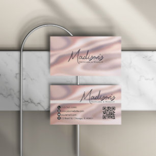 Elegant Blush Metallic Aesthetic Business Card