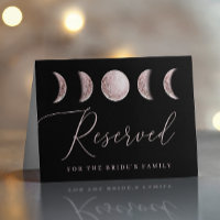 Elegant Blush Moon | Black Wedding Reserved Sign
