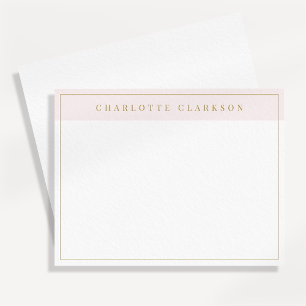 Elegant Blush Note Card with Gold Frame