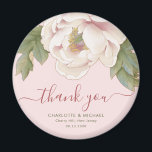 Elegant Blush Peony Floral Thank You Wedding Favou Magnet<br><div class="desc">The Elegant Blush Peony Floral Thank You Wedding Favour magnet features blush pink watercolor peony flowers and modern script, against a subtle soft pink background, adding a gentle contrast and enhancing their natural beauty and elegance. ♥ View the collection on this page to find matching products. ♥Customise it with your...</div>