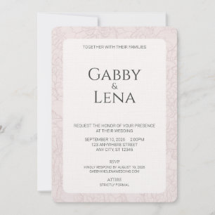 Elegant Blush Peony Floral Traditional Wedding Inv Invitation