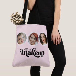 Elegant Blush Pink 3 Photo MUA Makeup Artist Tote Bag