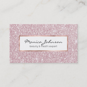 Elegant blush pink abstract trendy girly glitter b business card