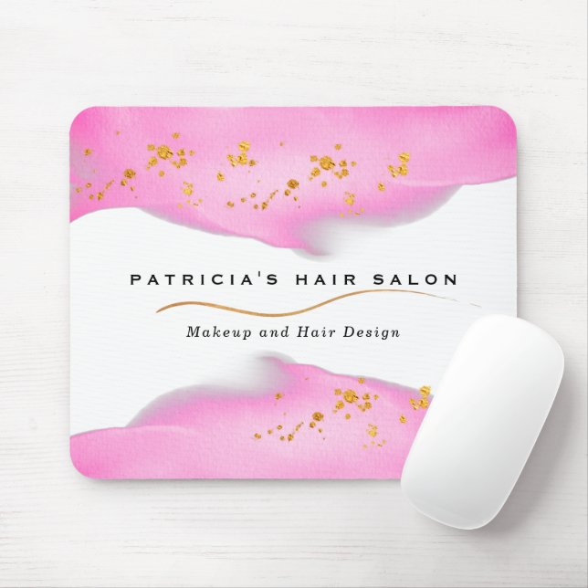 Elegant Blush Pink And Gold Glitter Mouse Pad (With Mouse)