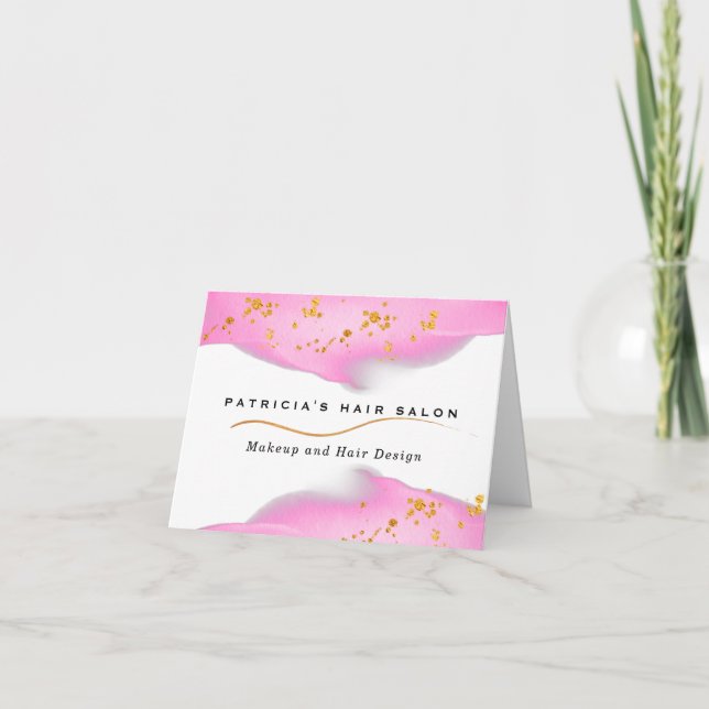 Elegant Blush Pink And Gold Glitter Thank You Card (Front)