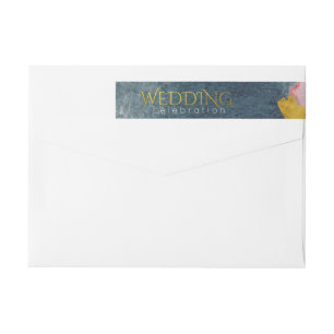 Elegant blush pink and grey watercolor custom wrap around label