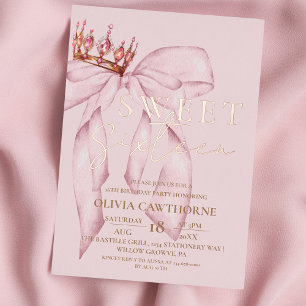 Elegant Blush Pink and Rose Gold Sweet 16 