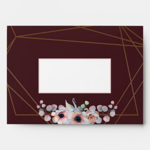 Elegant Blush Pink Anemone Floral Geometric Frames Envelope