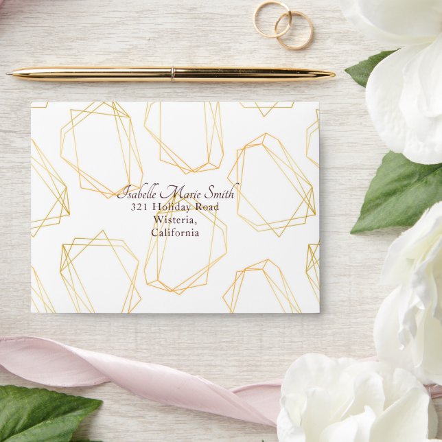 Elegant Blush Pink Anemone Floral Geometric Frames Envelope (Wedding)