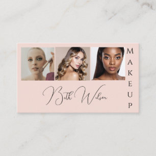 Elegant Blush Pink Beauty Business Branding Photo Card
