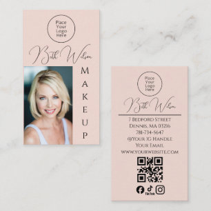 Elegant Blush Pink Beauty Business Branding  Photo Card