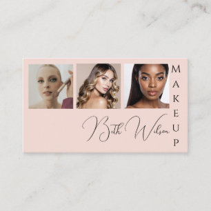 Elegant Blush Pink Beauty Business Branding Photo  Card