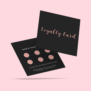 Elegant Blush Pink & Black Beautician Loyalty Card