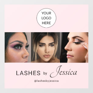 Elegant Blush Pink Black Script 3 Photo Lashes