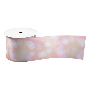 Elegant Blush Pink Bokeh Thank You Satin Ribbon