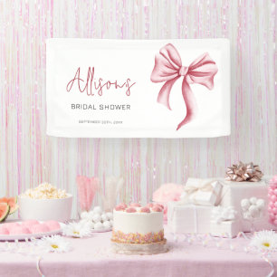 Elegant Blush Pink Bow Bridal Shower Banner