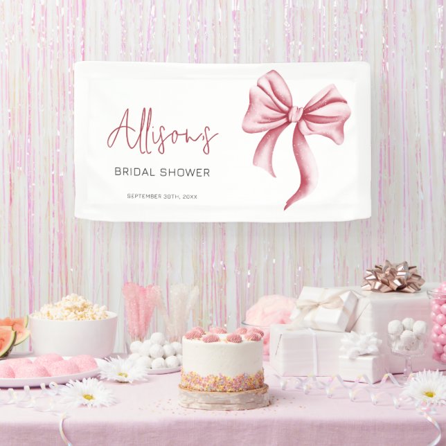 Elegant Blush Pink Bow Bridal Shower Banner (Party)