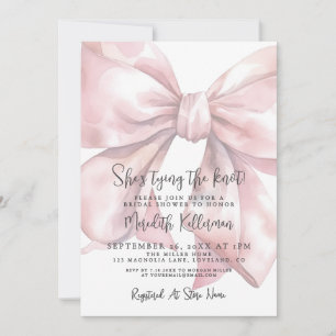 Elegant Blush Pink Bow Bridal Shower Invitation