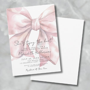 Elegant Blush Pink Bow Bridal Shower Invitation