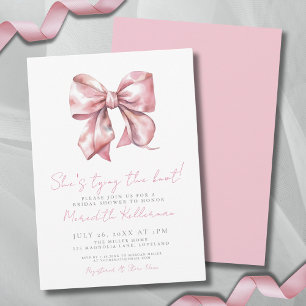 Elegant Blush Pink Bow Bridal Shower Invitation