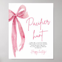 Elegant Blush Pink Bow Cute Pacifier Hunt Game
