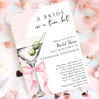 Elegant Blush Pink Bow Dirty Martini Bridal Shower
