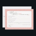 Elegant Blush Pink Bridal Shower Well Wishes Advice Card<br><div class="desc">Elegant bridal shower "Well Wishes for the Future Mr and Mrs" cards feature an ornate calligraphy script font,  scroll flourishes,  and butterfly pattern on the reverse side of the card.  White,  light peony pink,  and warm pewter grey design colours.</div>