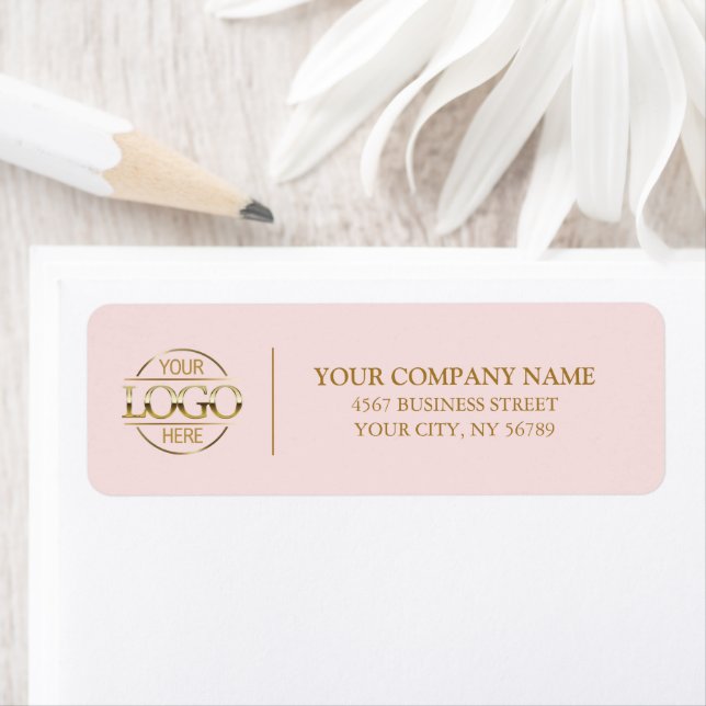 Elegant Blush Pink Business Logo Return Address (Insitu)