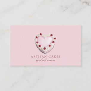 Elegant Blush Pink Cake Bakery Business Card