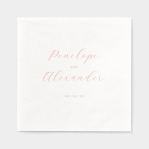 Elegant Blush Pink Calligraphy Foil Napkins