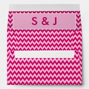 Elegant Blush Pink Chevron Stripe Wedding Envelope
